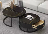 Black Marble Coffee Table set
